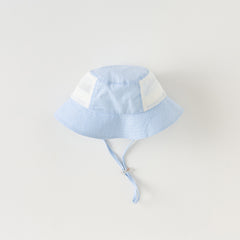 Dave&Bella Boys Summer Cotton Breathable Blue Striped Fisherman Hat