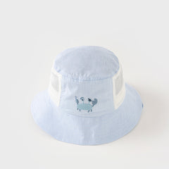 Dave&Bella Boys Summer Cotton Breathable Blue Striped Fisherman Hat