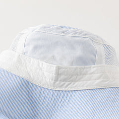 Dave&Bella Boys Summer Cotton Breathable Blue Striped Fisherman Hat
