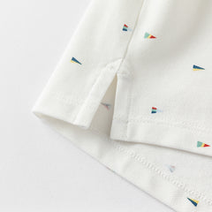 Dave&Bella Toddler Boys Summer Cotton Beige College Polos Short Pant Sets