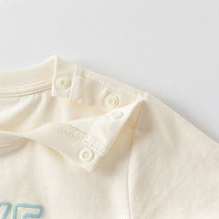 Dave&Bella Toddler Boys Summer Cotton Car Print Beige T-shirt Short Pants Sets