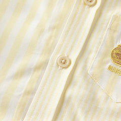 Dave&Bella Toddler Boys Summer College Yellow White Striped T-shirt Shorts Sets