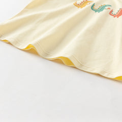 Dave&Bella Toddler Boys Summer Cotton Yellow T-shirt Short Pant Sets