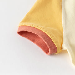 Dave&Bella Toddler Boys Summer Cotton Yellow T-shirt Short Pant Sets