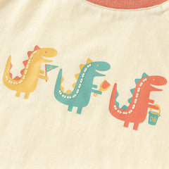 Dave&Bella Toddler Boys Summer Cotton Yellow T-shirt Short Pant Sets