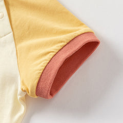 Dave&Bella Toddler Boys Summer Cotton Yellow T-shirt Short Pant Sets