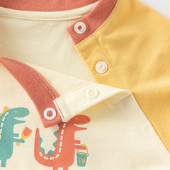 Dave&Bella Toddler Boys Summer Cotton Yellow T-shirt Short Pant Sets