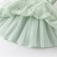 Dave&Bella Toddler Girls Summer Green Mesh Cute Birthday Princess Dress