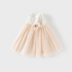 Dave&Bella Girls Summer Light Pink Floral Mesh Princess Dress