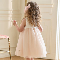 Dave&Bella Girls Summer Light Pink Floral Mesh Princess Dress