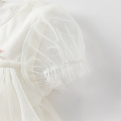 Dave&Bella Girls Summer White Mesh Princess Dress