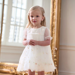 Dave&Bella Girls Summer White Mesh Princess Dress