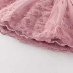 Dave&Bella Girls Summer Sleeveless Purple Pink Birthday Mesh Dress