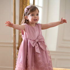 Dave&Bella Girls Summer Sleeveless Purple Pink Birthday Mesh Dress