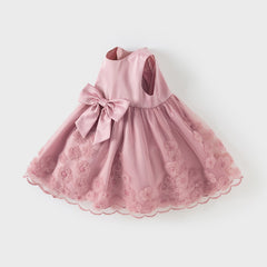 Dave&Bella Girls Summer Sleeveless Purple Pink Birthday Mesh Dress