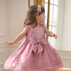 Dave&Bella Girls Summer Sleeveless Purple Pink Birthday Mesh Dress