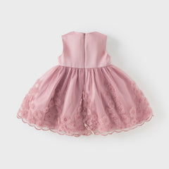 Dave&Bella Girls Summer Sleeveless Purple Pink Birthday Mesh Dress