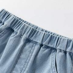 Dave&Bella Toddler Girls Summer Fashion Denim Blue Loose Jeans