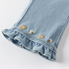 Dave&Bella Toddler Girls Summer Fashion Denim Blue Loose Jeans
