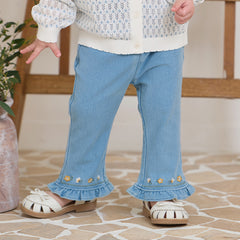 Dave&Bella Toddler Girls Summer Fashion Denim Blue Loose Jeans