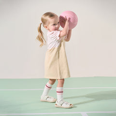 Dave&Bella Toddler Girls Summer Cute Pink White Striped Fake Two Piece Dress