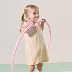 Dave&Bella Toddler Girls Summer Cute Pink White Striped Fake Two Piece Dress