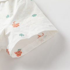 Dave&Bella Toddler Boys Summer Floral Print Shirt Khaki Shorts Sets