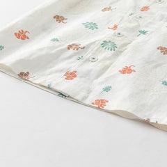 Dave&Bella Toddler Boys Summer Floral Print Shirt Khaki Shorts Sets