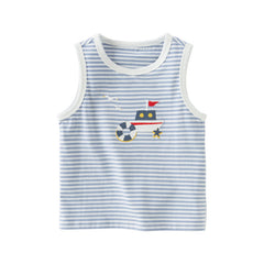 Dave&Bella Toddler Boys Summer Playful Sleeveless Soft Cotton Tank Tops