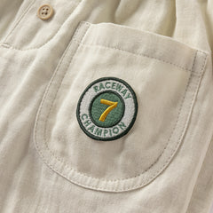 Dave&Bella Toddler Boys Summer Khaki Casual Cotton Adjustable-waistband Pants