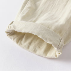 Dave&Bella Toddler Boys Summer Khaki Casual Cotton Adjustable-waistband Pants