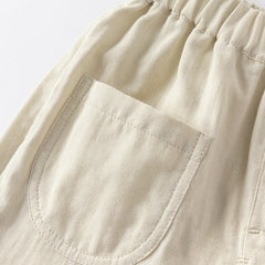 Dave&Bella Toddler Boys Summer Khaki Casual Cotton Adjustable-waistband Pants