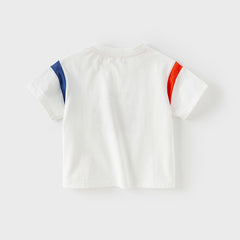 Dave&Bella Toddler Boys Summer Playful Tiger Print Soft Cotton T-shirt Tops