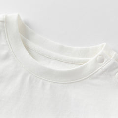 Dave&Bella Toddler Girls Summer White Cute Mermaid Print Pure Cotton T-shirt Tops