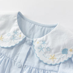 Dave&Bella Toddler Girls Summer Cotton Cute Light Blue Shirts