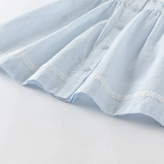 Dave&Bella Toddler Girls Summer Cotton Cute Light Blue Shirts