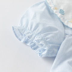 Dave&Bella Toddler Girls Summer Cotton Cute Light Blue Shirts
