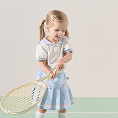 Dave&Bella Toddler Girls Summer Blue Polos Skirt Sets