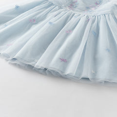 Dave&Bella Girls Summer Blue Mesh Sleeveless Party Dress