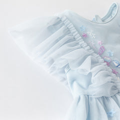 Dave&Bella Girls Summer Blue Mesh Sleeveless Party Dress