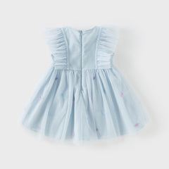 Dave&Bella Girls Summer Blue Mesh Sleeveless Party Dress