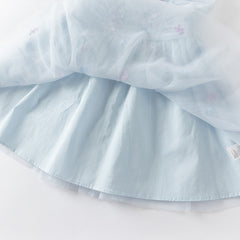 Dave&Bella Girls Summer Blue Mesh Sleeveless Party Dress