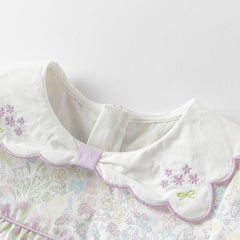 Dave&Bella Girls Summer Cotton Doll Collar Floral Dress