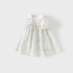 Dave&Bella Girls Summer Cotton Doll Collar Floral Dress