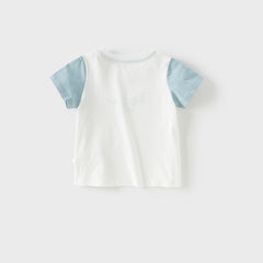 Dave&Bella Toddler Boys Summer Comfortable White Crocodile Cotton T-shirt Tops