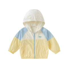 Dave&Bella Kids Boys Summer Yellow Outdoor UV-protection Lightweight Hooded Jackets