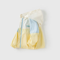 Dave&Bella Kids Boys Summer Yellow Outdoor UV-protection Lightweight Hooded Jackets