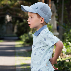 Dave&Bella Toddler Boys Summer Cotton Blue T-shirt Short Pant Sets