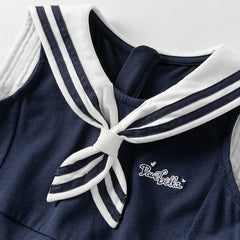 Dave&Bella Girls Summer Navy Blue Formal Naval Collar Dress