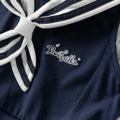 Dave&Bella Girls Summer Navy Blue Formal Naval Collar Dress